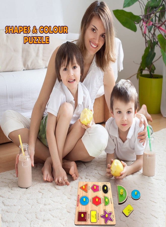 HIGHROOF® Kids Toys Pre-School Big Shape and Color Wooden Puzzle Wooden Toys for Kids 3 + Jigsaw Puzzles for Adults Baby Learning Educational for 2 Board Game (Big Shape and Color) - Image 3